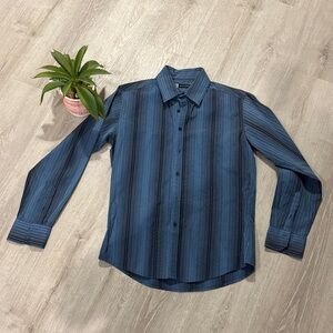 Elegant Navy Striped Men's Shirt